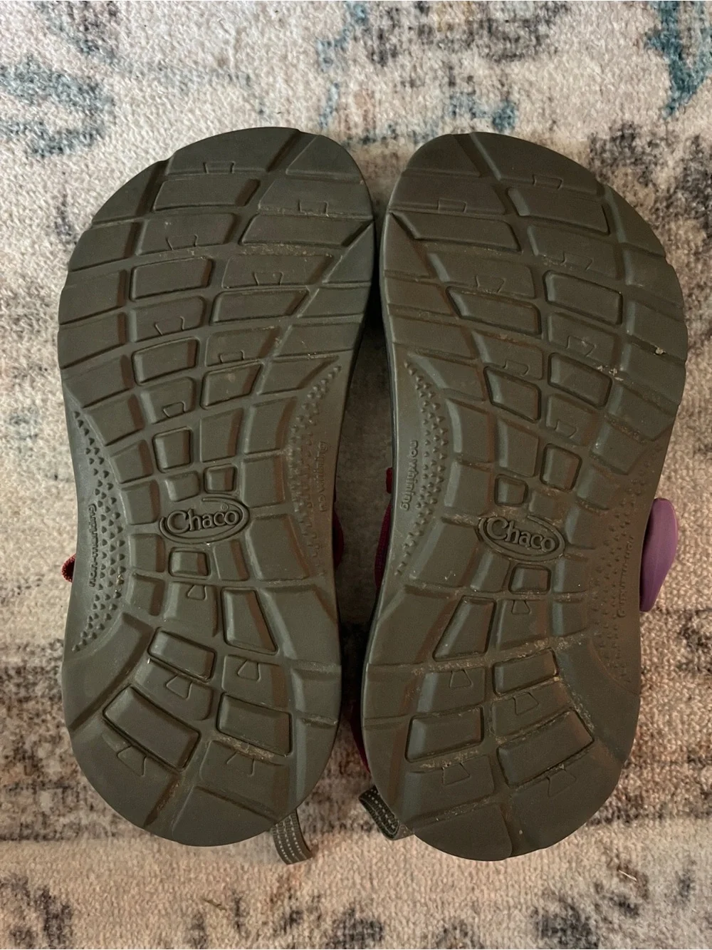Kids Chaco ZX/1 EcoTread Sandals Youth Size J3 Maroon Berry Pink Great Condition